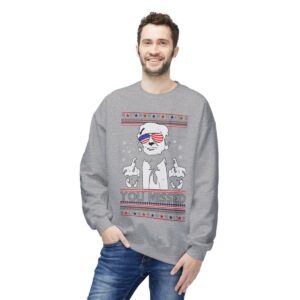 You Missed Funny 45 47 President Trump Shot Usa Glasses Ugly Christmas Sweater Crewneck Sweatshirt Product Photo 3