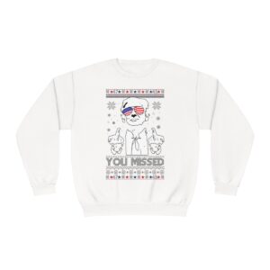 You Missed Funny 45 47 President Trump Shot Usa Glasses Ugly Christmas Sweater Sweatshirt Best Gift Product Photo 5