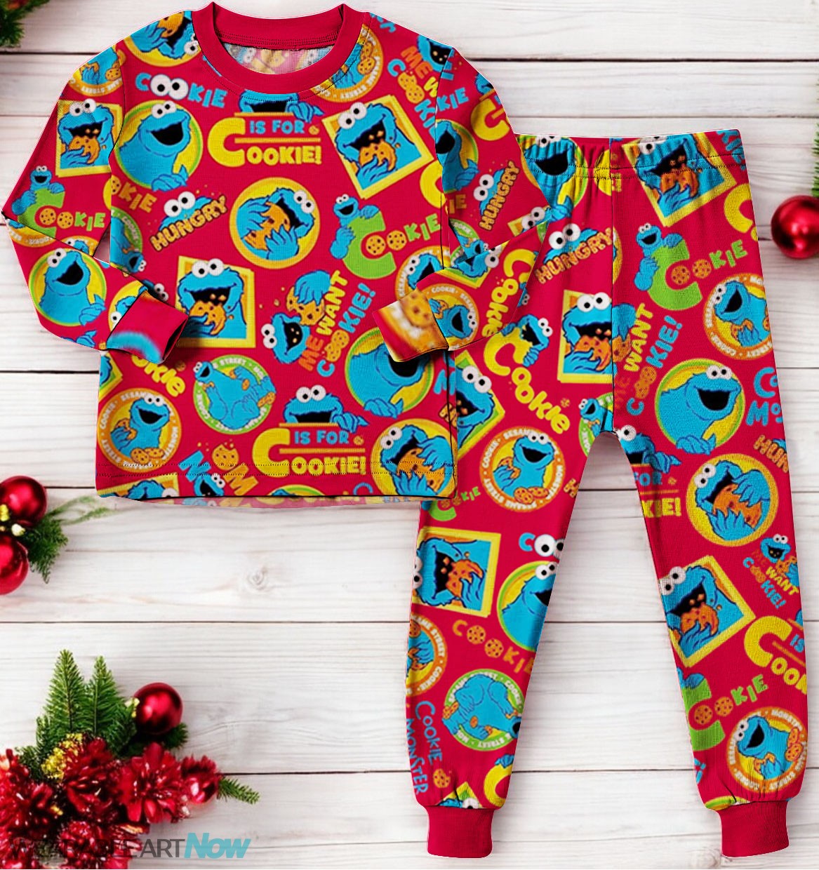 Cookie Monster Christmas Me Want Cookie Family Matching Pajama Se Product Photo 4