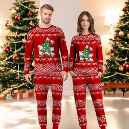 Hello Kittty Christmas Tree Family Matching Pajama Set Product Photo 1