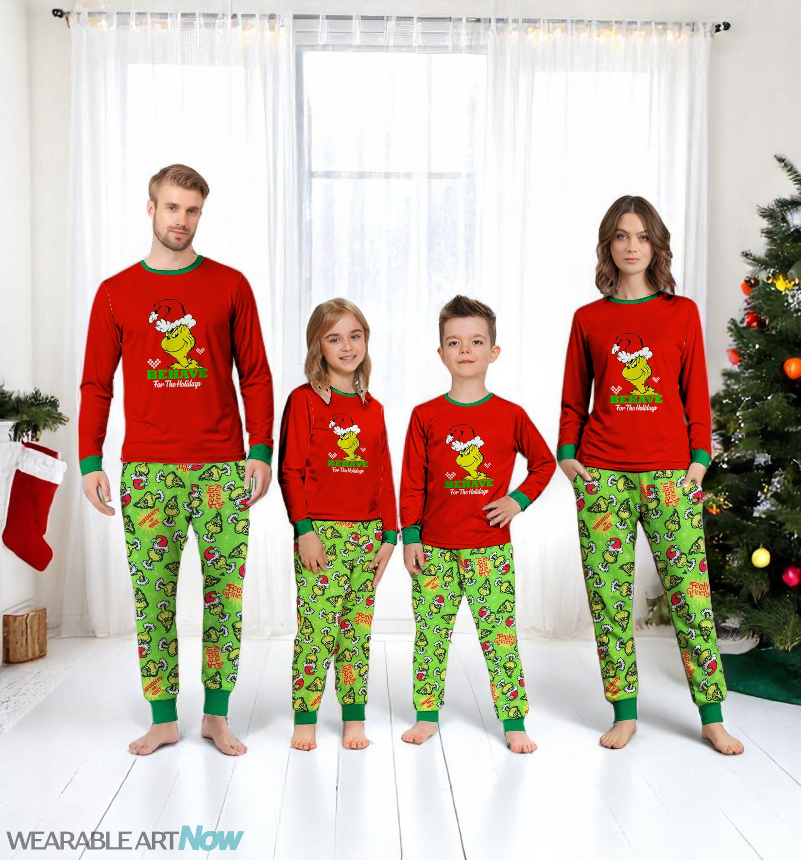 Behave For The Holidays Grinch Christmas Family Matching Pajama Set Product Photo 4