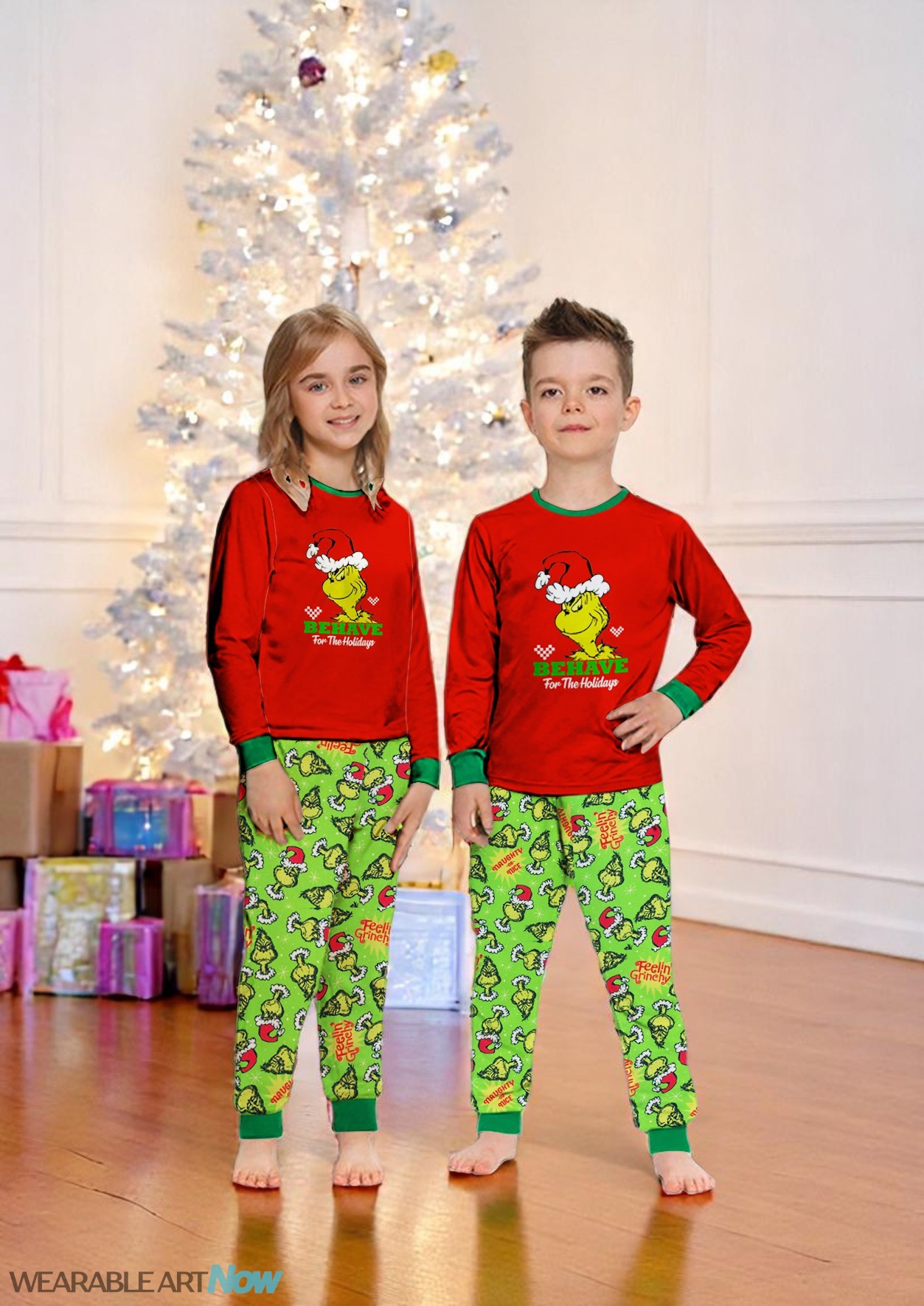 Behave For The Holidays Grinch Christmas Family Matching Pajama Set Product Photo 1