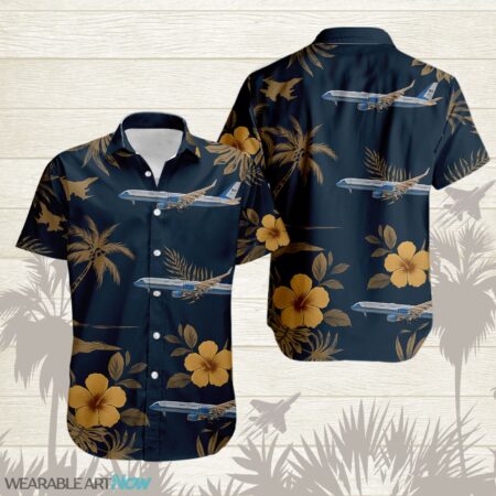 Boeing C-32 Aircraft Tropical Floral Hawaiian Shirt Product Photo 1