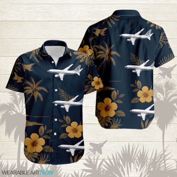 Boeing C-40 Aircraft Tropical Floral Hawaiian Shirt Product Photo 1