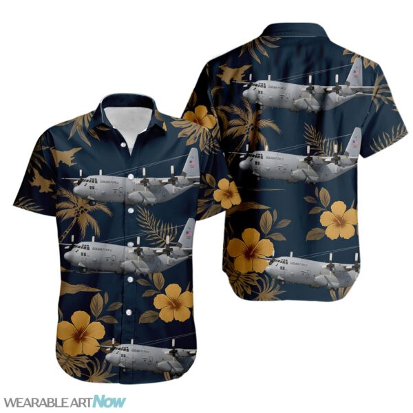 C-130 Hercules Aircraft Tropical Floral Hawaiian Shirt Product Photo 1