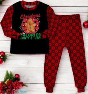 Christmas Calories Don't Count Christmas Gingerbread Man Family Matching Pajama Set Product Photo 3