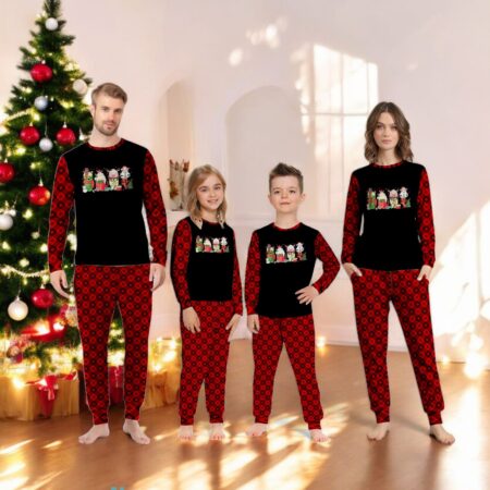 Christmas Coffee Latte Howdy Western Country Cow Horse Pig Family Matching Pajama Set Product Photo 1