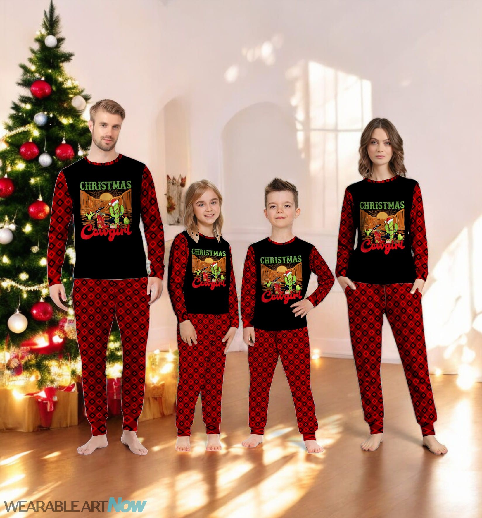 Christmas Cowgirl Cowboy Christmas Family Matching Pajama Set Product Photo 4