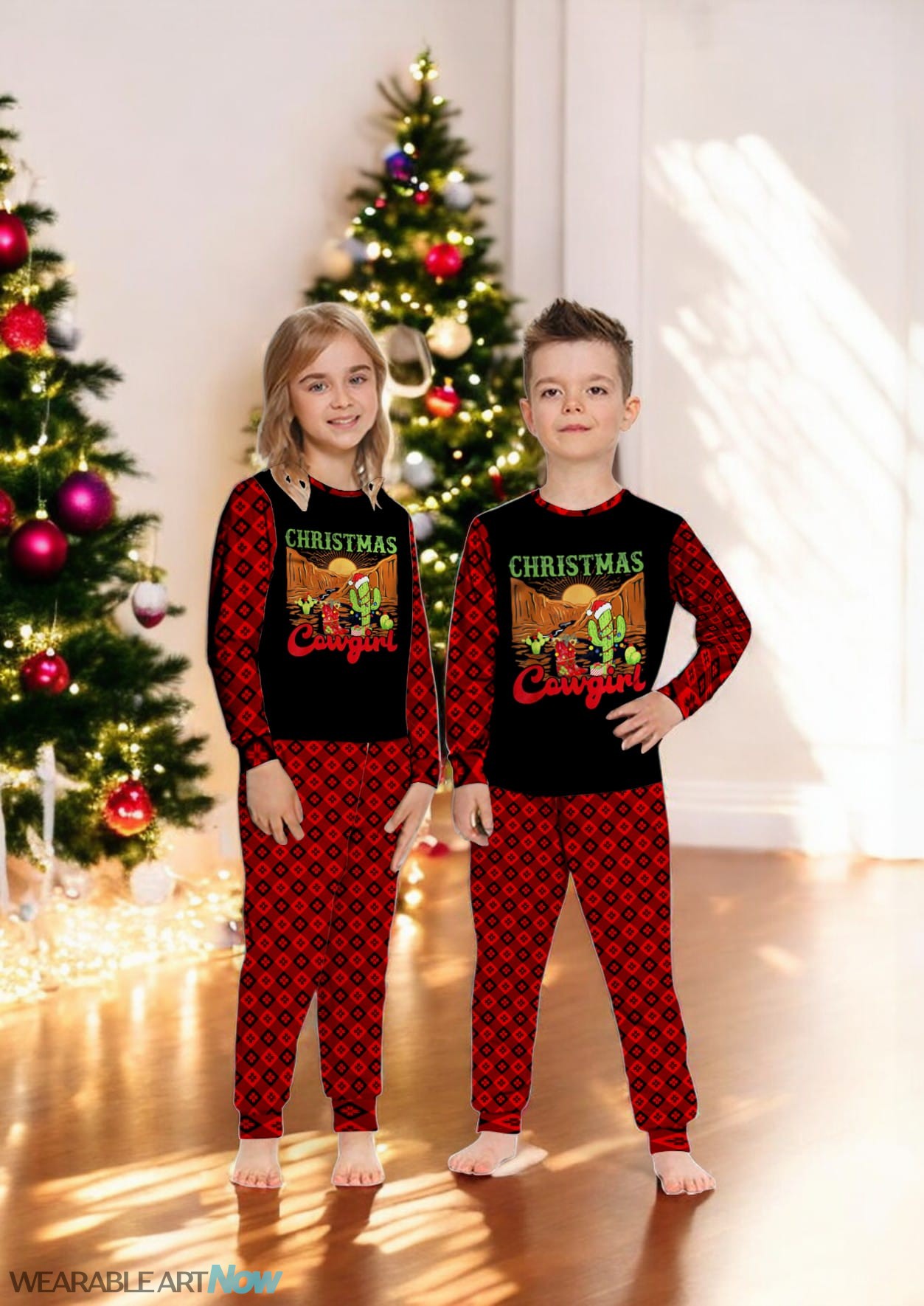 Christmas Cowgirl Cowboy Christmas Family Matching Pajama Set Product Photo 2