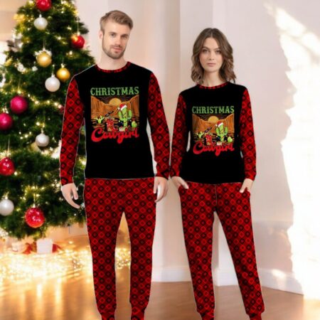 Christmas Cowgirl Cowboy Christmas Family Matching Pajama Set Product Photo 1