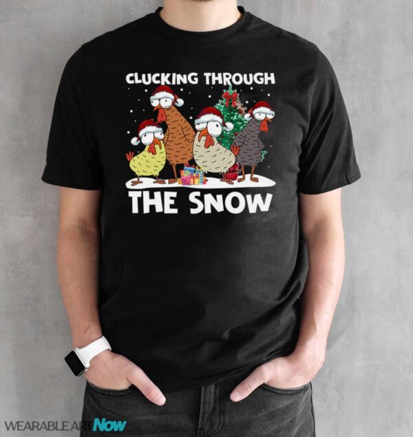 Cluckiing Through The Snow Christmas T-Shirt Product Photo 1