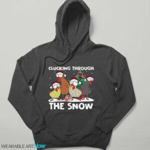 Cluckiing Through The Snow Christmas T-Shirt Product Photo 4