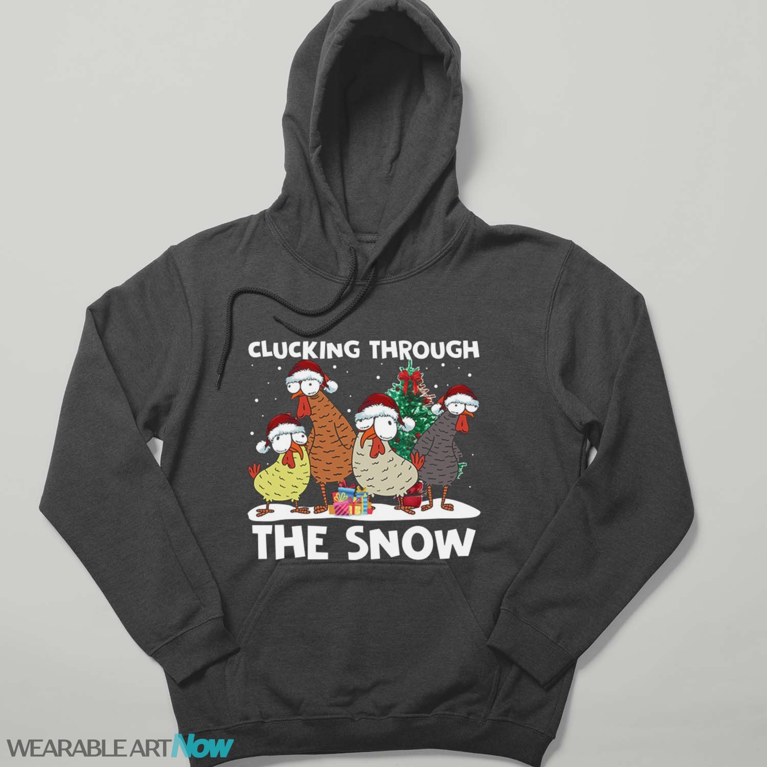 Cluckiing Through The Snow Christmas T-Shirt Product Photo 4