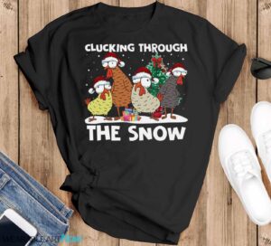 Cluckiing Through The Snow Christmas T-Shirt Product Photo 2