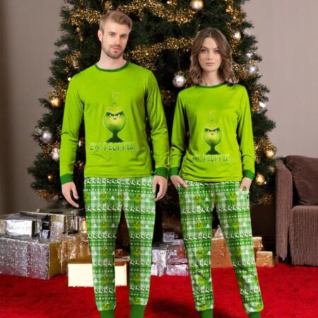 Ew Grinch Couple Family Matching Pajamas Set Product Photo 1