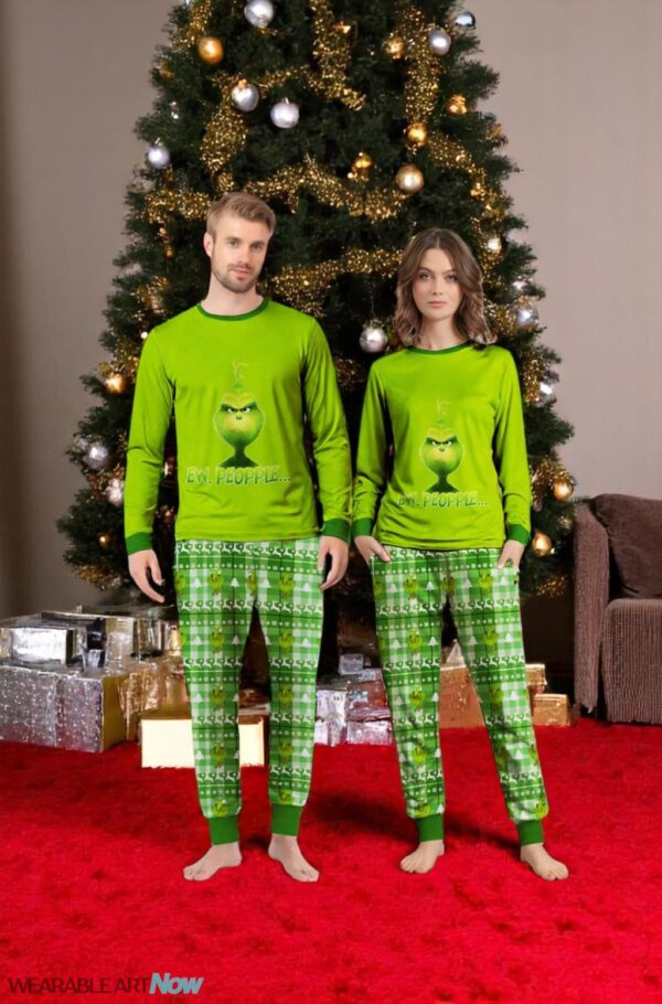 Ew Grinch Couple Family Matching Pajamas Set Product Photo 1