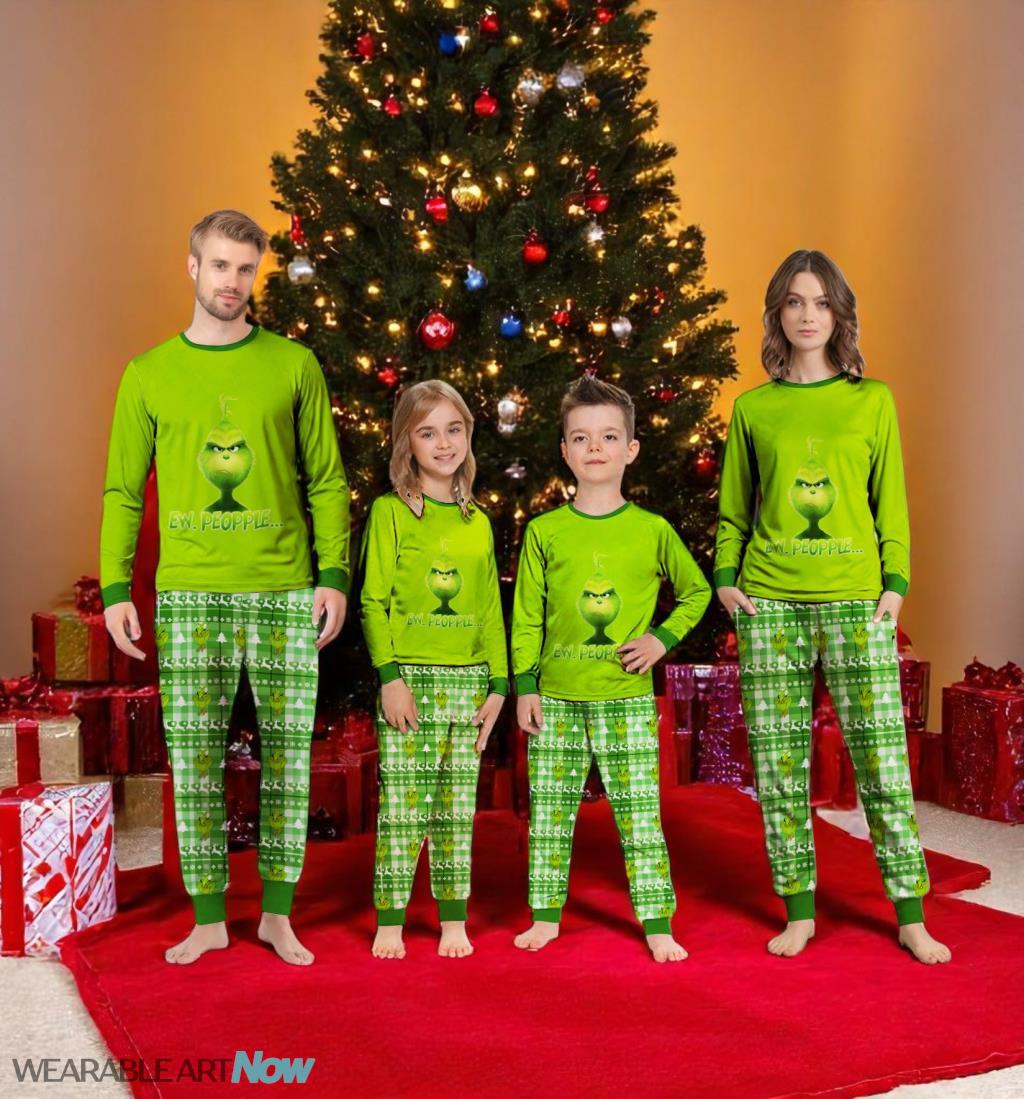 Ew Grinch Couple Family Matching Pajamas Set Product Photo 2