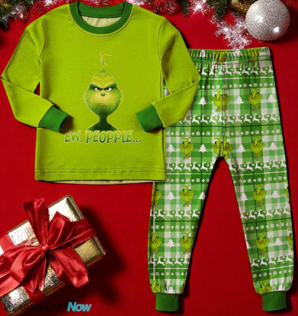Ew Grinch Couple Family Matching Pajamas Set Product Photo 3