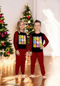 Funny Pop Art Poster Style Santa Christmas Family Matching Pajama Set Product Photo 2