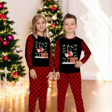 Funny Santa North Pole Dancing Santa Claus Family Matching Pajama Set Product Photo 1
