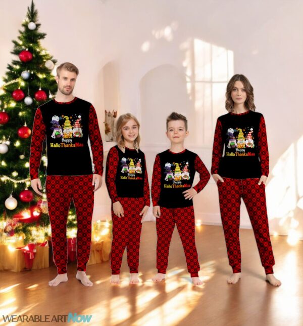 Gnomes Lover Halloween Happy Hallo ThanksMas Family Matching Pajama Set Product Photo 1