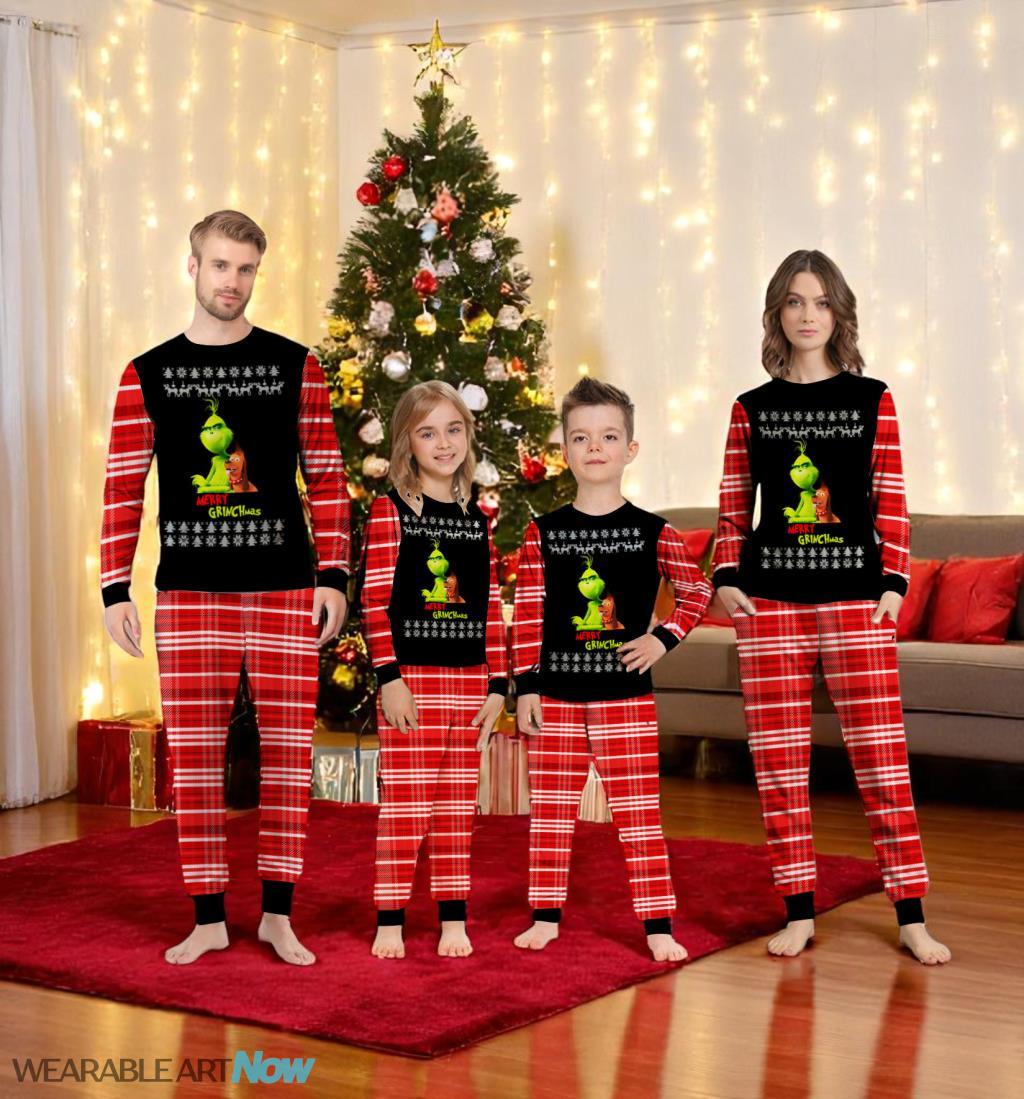 Grinch And Max Funny Christmas Pajamas Set Gift Family - Grinch And Max Funny Christmas Pajamas Set Gift Family 1