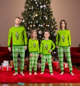 Grinch Girl Ew People Christmas Pajamas Set Product Photo 3