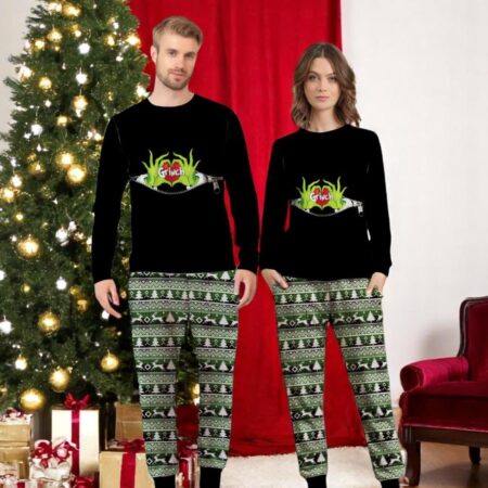 Grinch Hold My Hand My Christmas Love Pajamas Set Gift Family - Grinch Hold My Hand My Christmas Love Pajamas Set Gift Family 2