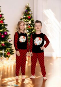 Hippie Santa Groovy Peace Sign Family Matching Pajama Set Product Photo 3