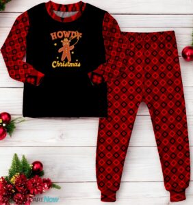 Howdy Gingerbread Man Cowboy Christmas Cowboy Family Matching Pajama Set Product Photo 4