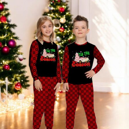 Little Tis The Season Christmas Tree Cakes Debbie Family Matching Pajama Set Product Photo 1