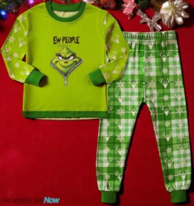 Merry Grinchmas Ew Grinch Couple Family Matching Pajamas Set Product Photo 2