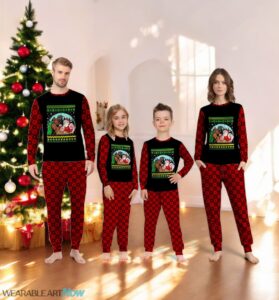 Muscle Santa Workout Christmas Santa Vs Reindeer Xmas Family Matching Pajama Set Product Photo 3