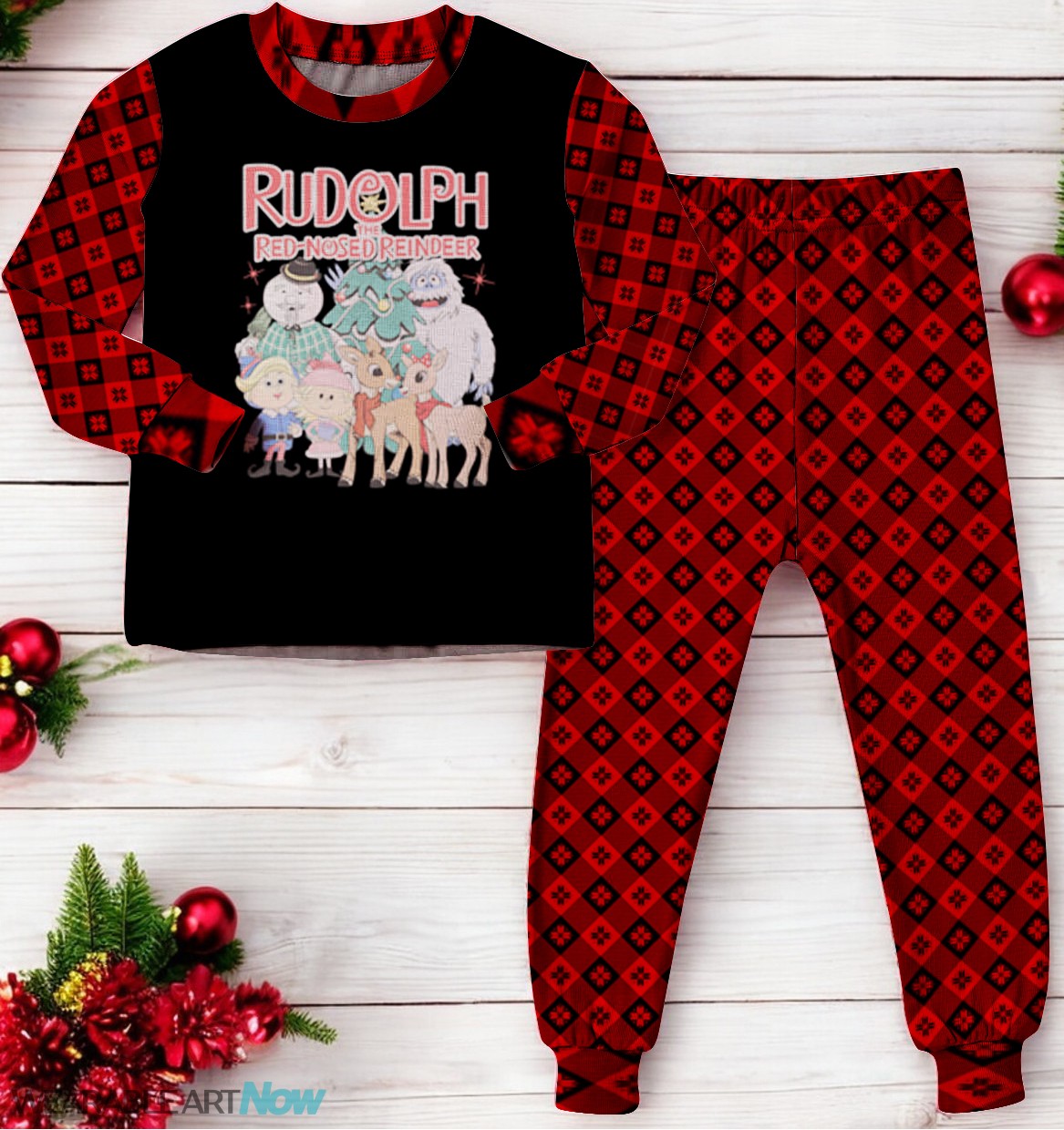 Rudolph the Red-Nosed Reindeer Christmas Family Matching Pajama Set Product Photo 2