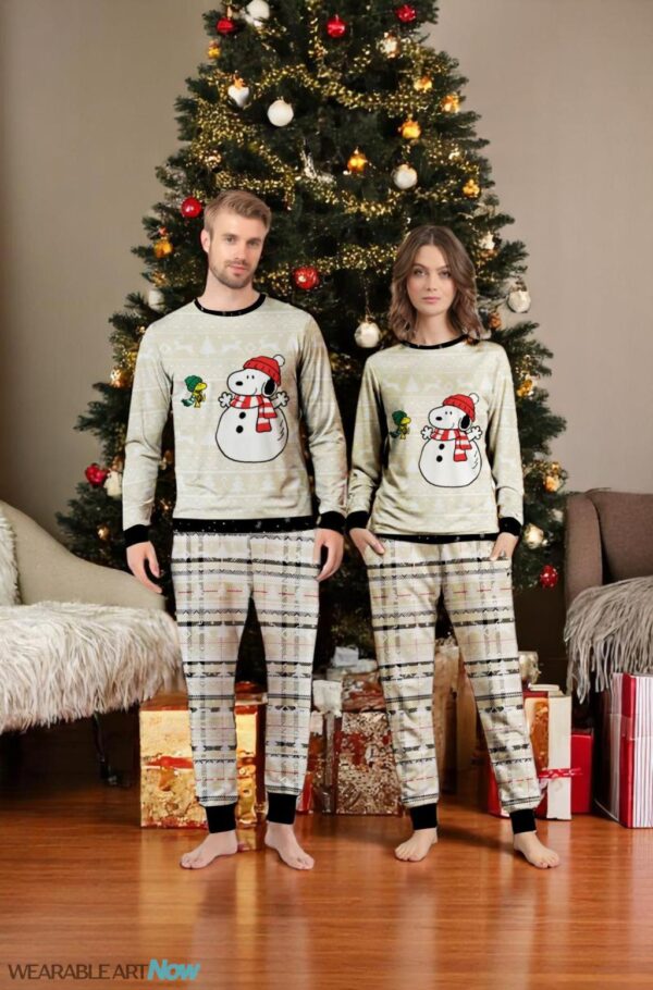 Snoopy and Woodstock Couple Family Matching Pajamas Set Product Photo 1