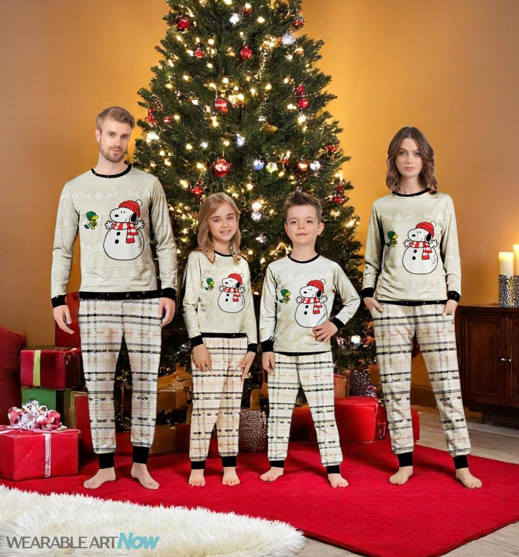 Snoopy and Woodstock Couple Family Matching Pajamas Set Product Photo 2