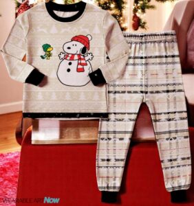 Snoopy and Woodstock Couple Family Matching Pajamas Set Product Photo 3