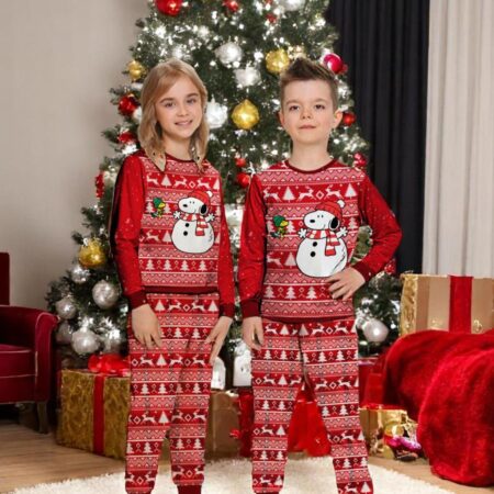 Snoopy Mery Christmas Couple Family Matching Pajamas Set Product Photo 1