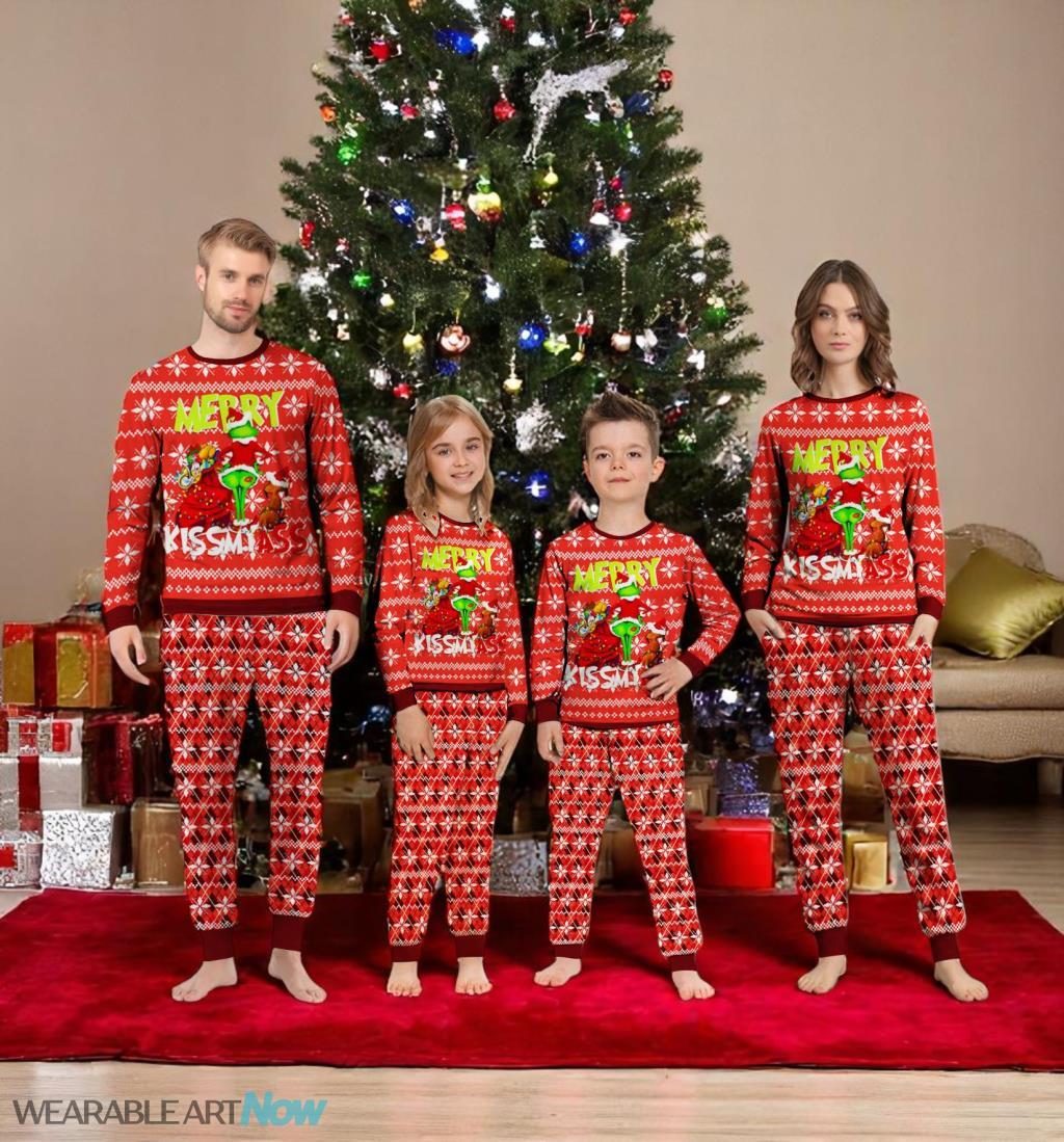 The Ginch Merry Chistmas Couple Family Matching Pajamas Set Product Photo 2
