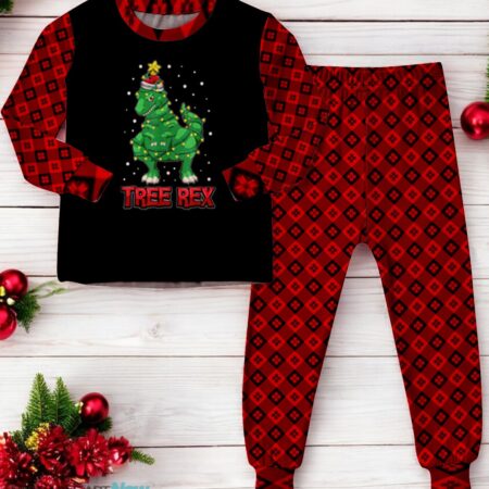 Tree Rex T-Rex As A Christmas Tree Family Matching Pajama Set Product Photo 1