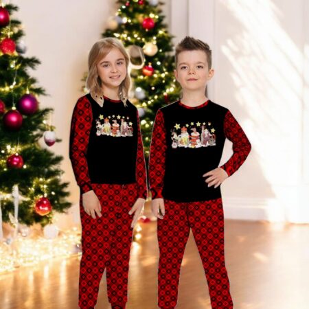 Vintage Crew Cowboy Christmas Family Matching Pajama Set Product Photo 1