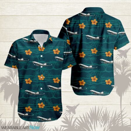 Boeing C-37 Airplane Helicopter Beautiful Habicus and Tropical Palm Hawaiian Shirt Product Photo 1