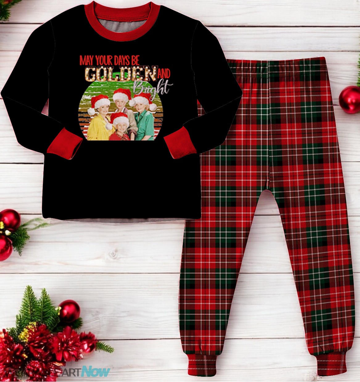 The Golden Girls May Your Days Be Golden And Bright Christmas Matching Pajamas Family Set Product Photo 3