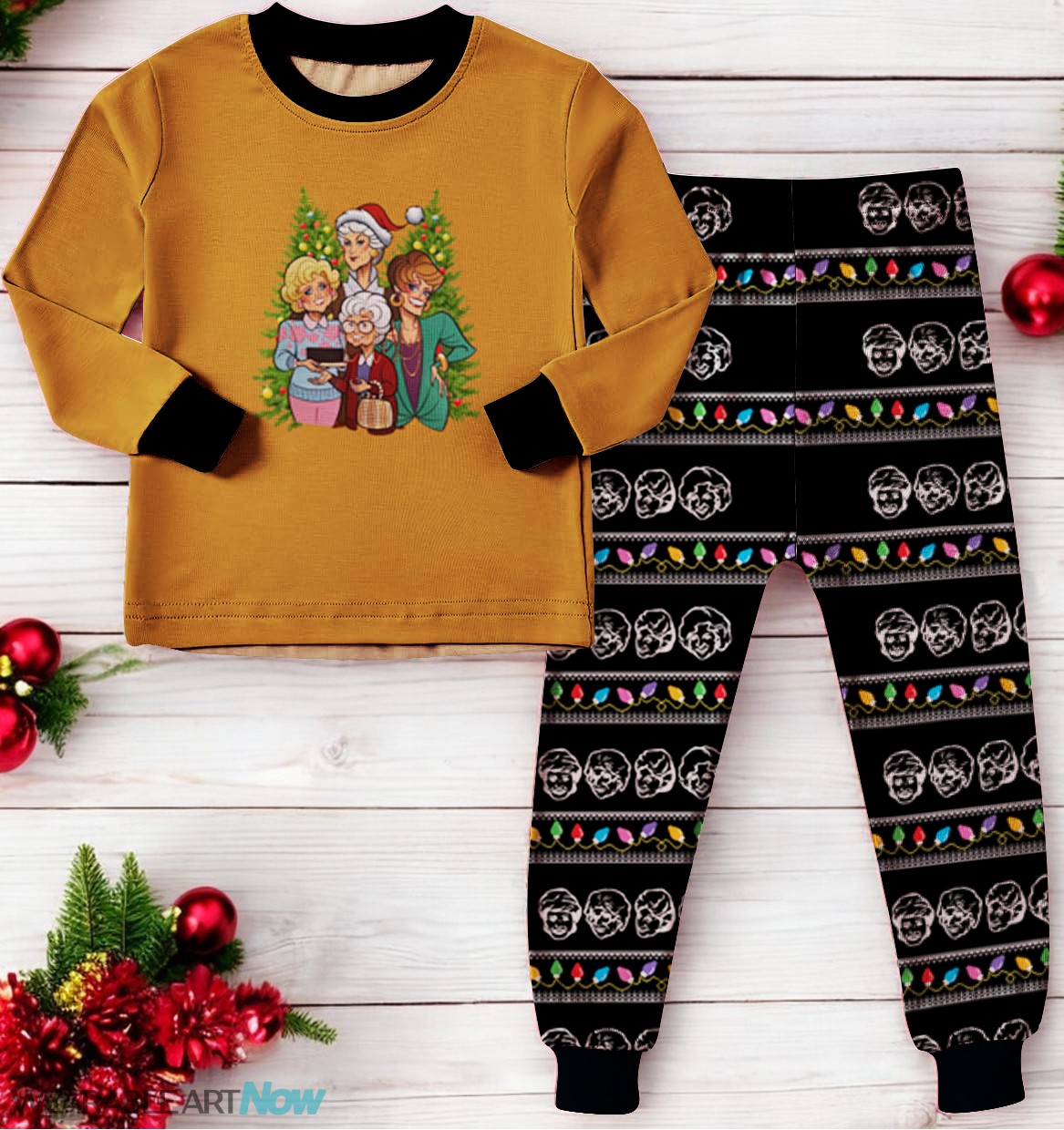 Golden Girls Christmas Pine Trees Family Matching Pajamas Set Product Photo 2