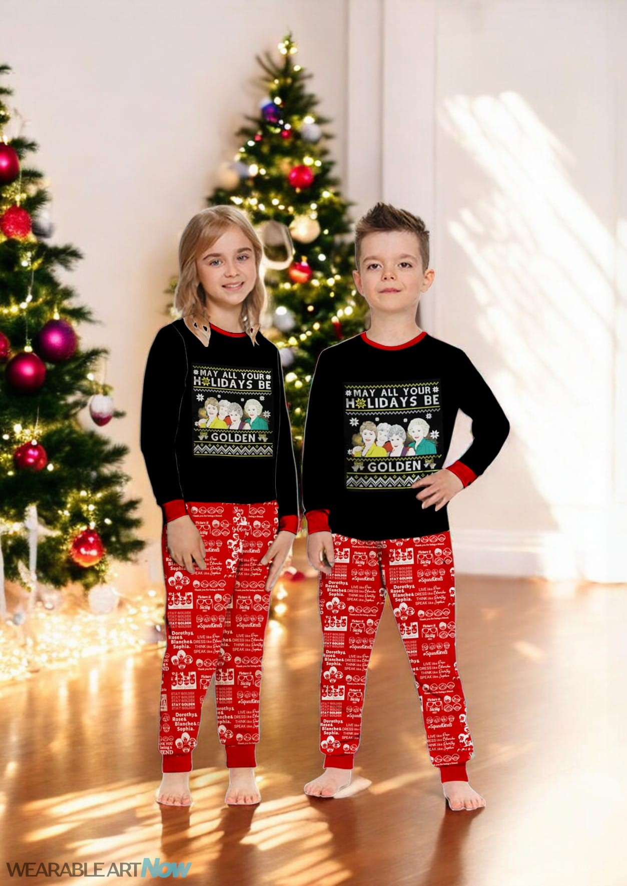 Golden Girls May All Your Holidays Be Golden Christmas Family Matching Pajamas Set Product Photo 2