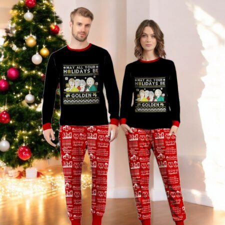 Golden Girls May All Your Holidays Be Golden Christmas Family Matching Pajamas Set Product Photo 1