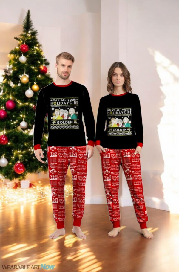 Golden Girls May All Your Holidays Be Golden Christmas Family Matching Pajamas Set Product Photo 1
