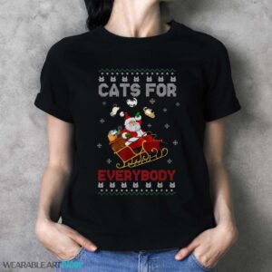 Cat Ugly Christmas Sweater Cat Lover Christmas T-Shirt Sweatshirt Hoodie - Ladies T-Shirt