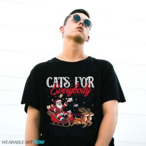 Cats for Everybody Funny Santa Sleigh Christmas T-Shirt Sweatshirt Hoodie - G500 Gildan T-Shirt