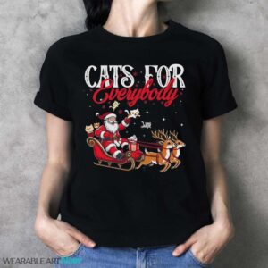 Cats for Everybody Funny Santa Sleigh Christmas T-Shirt Sweatshirt Hoodie - Ladies T-Shirt